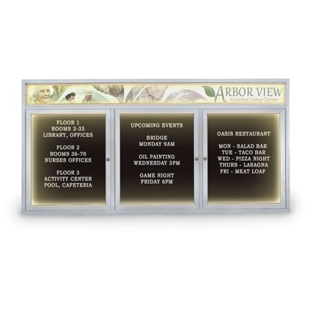 United Visual Products Indoor Enclosed Combo Board, 42"x32", Gold Frame/Green & Surf UVCB4232G-GREEN-SURF